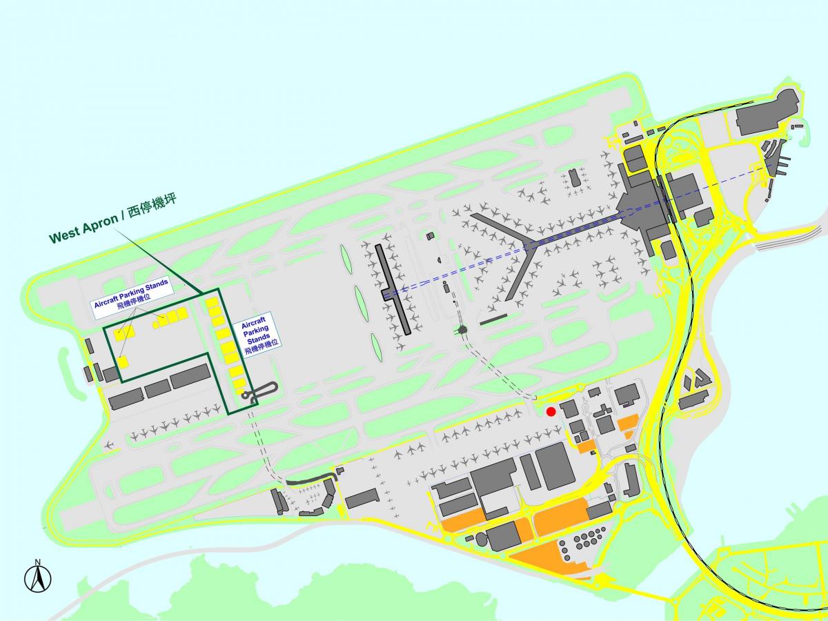 Aeroportul internațional Hong Kong arată hartă