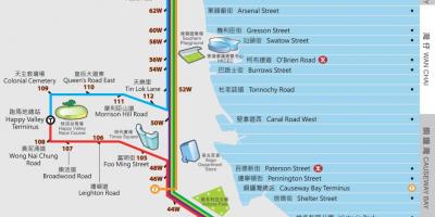 Hong Kong ding ding tramvai hartă