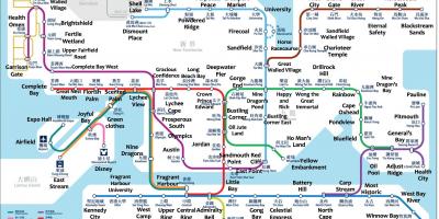 Stația de METROU hartă Hong Kong