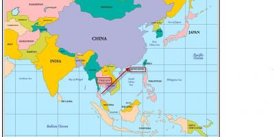 Hong Kong în harta din asia
