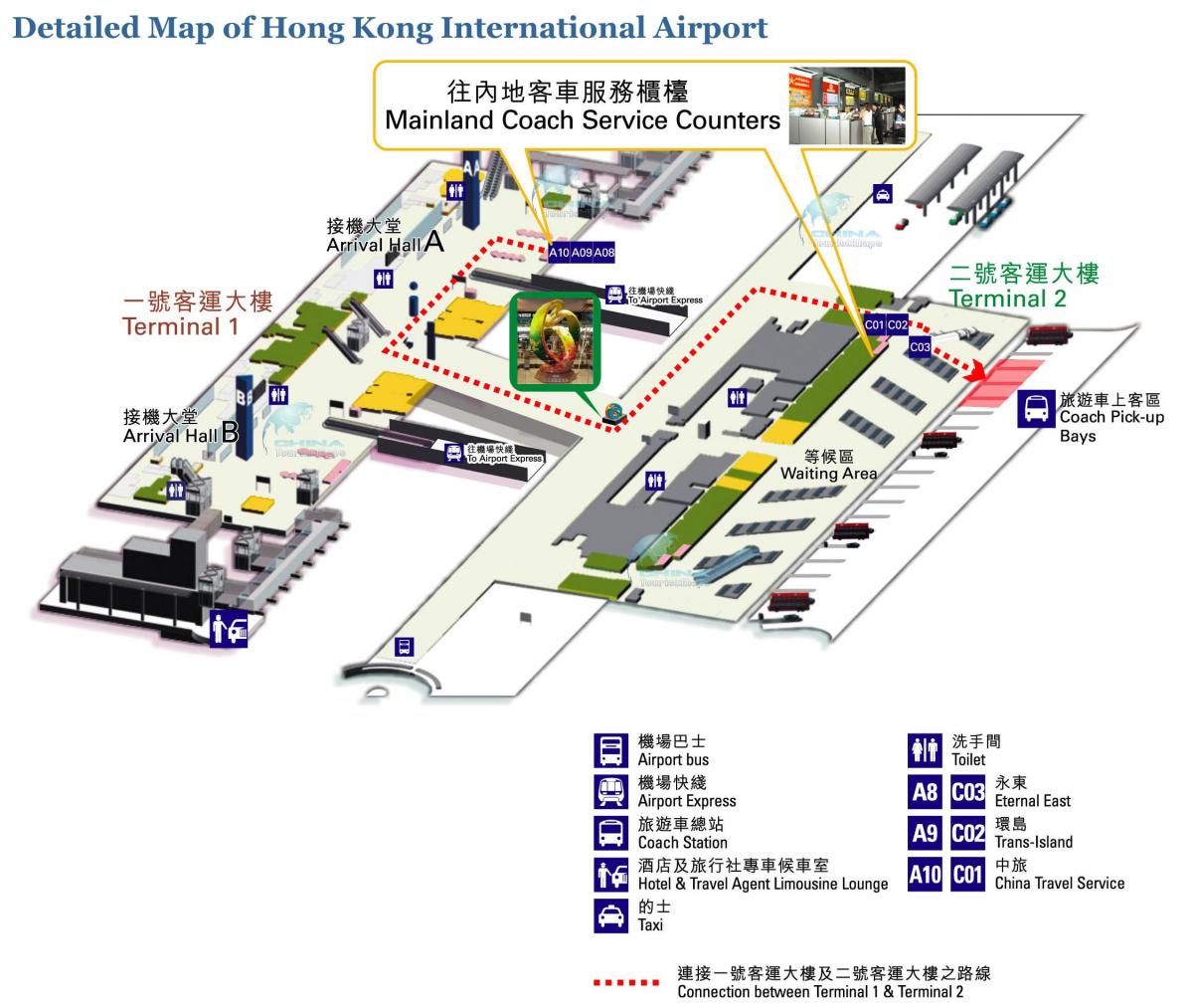 harta de aeroportul din Hong Kong