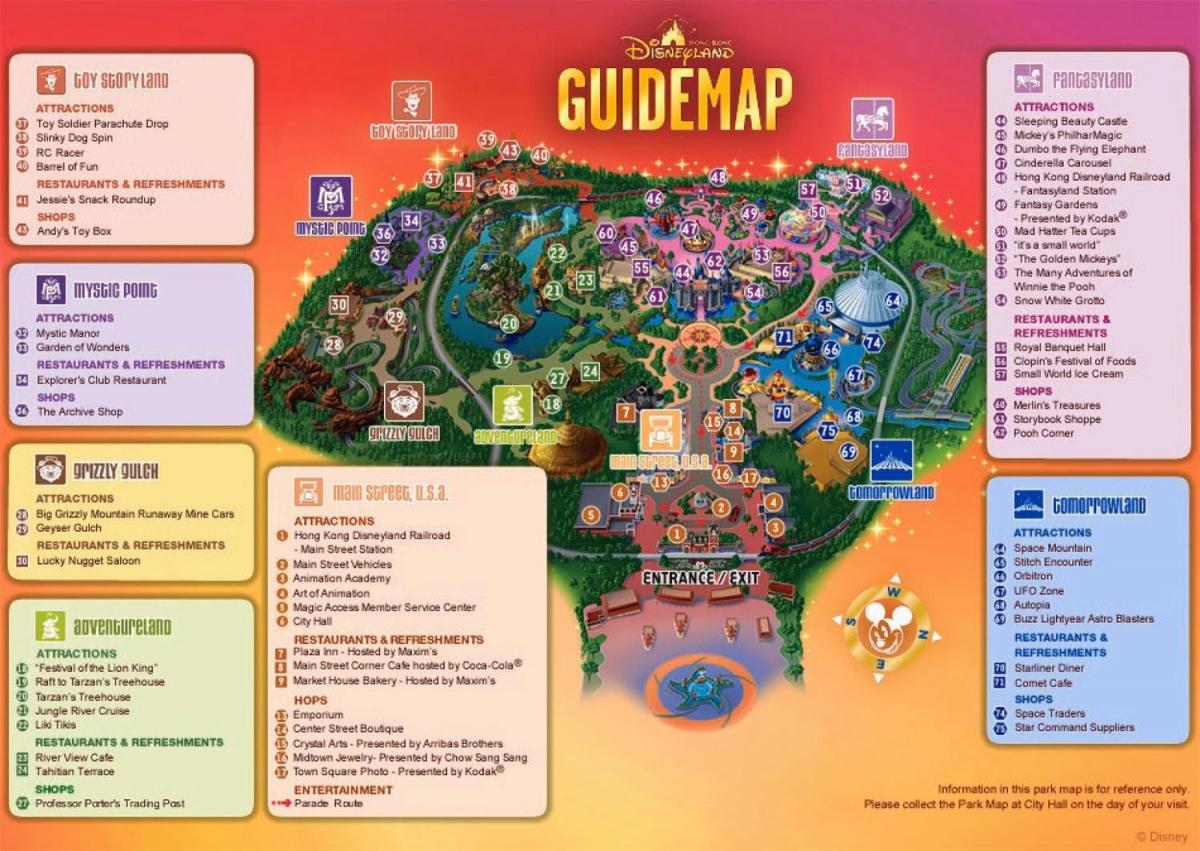 Hong kong Disneyland hartă