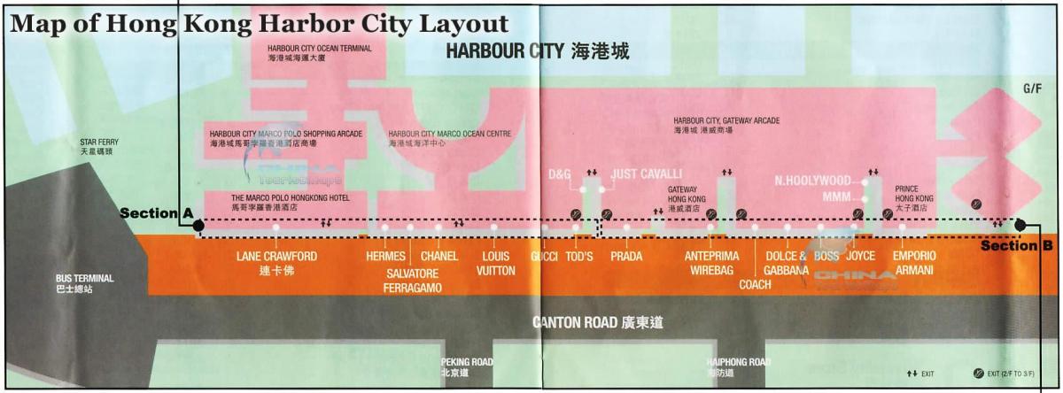 harta orașul-port Hong Kong