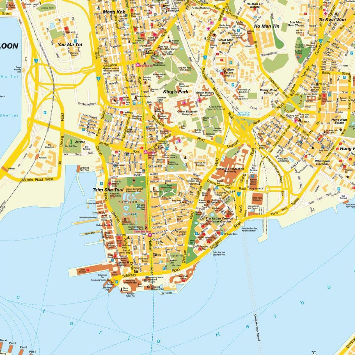 Orașul Hong Kong arată hartă
