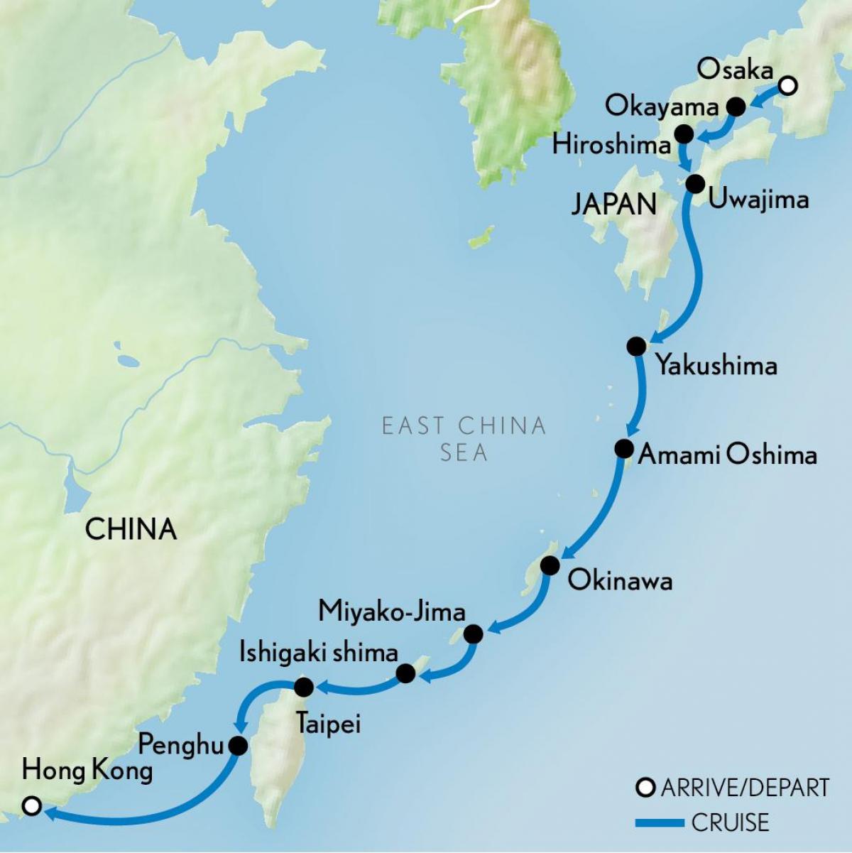 harta Hong Kong și japonia