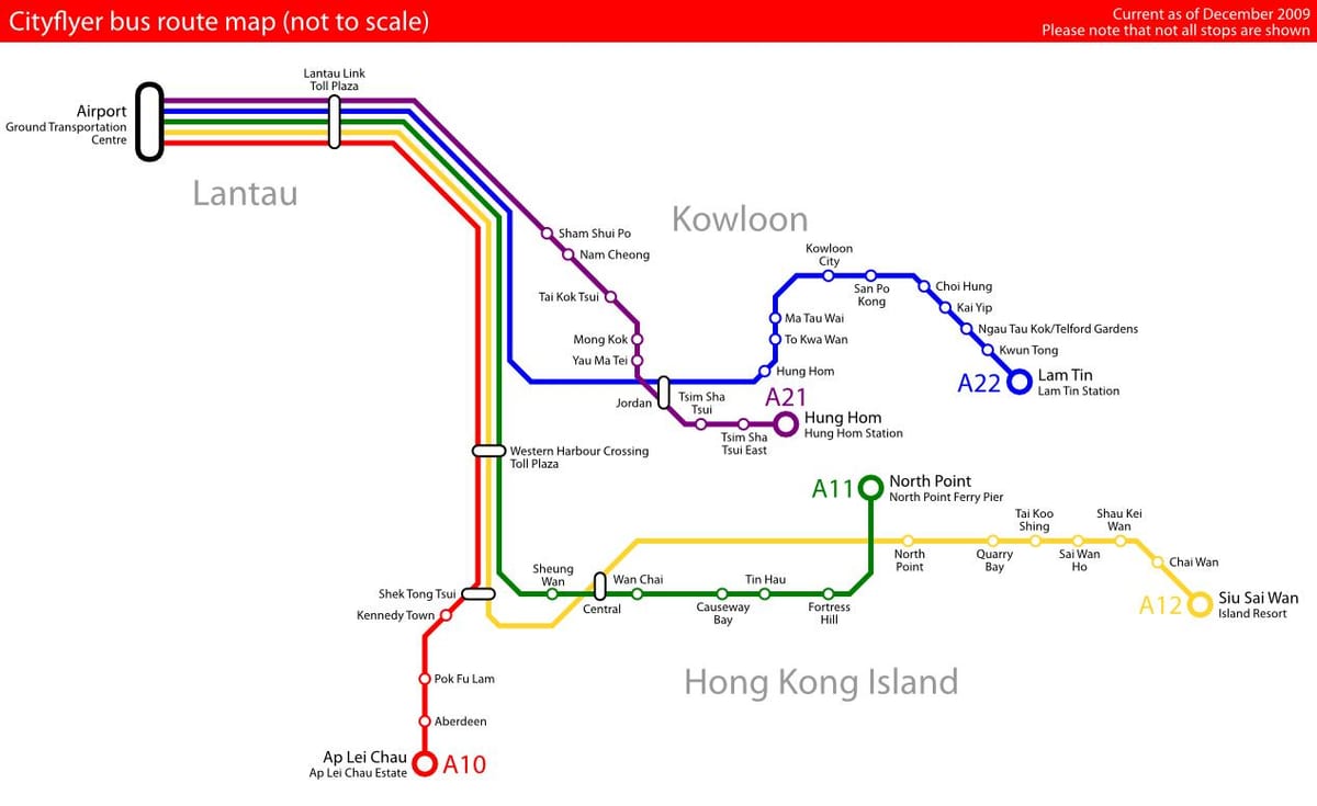 Hong Kong harta rutelor de autobuz