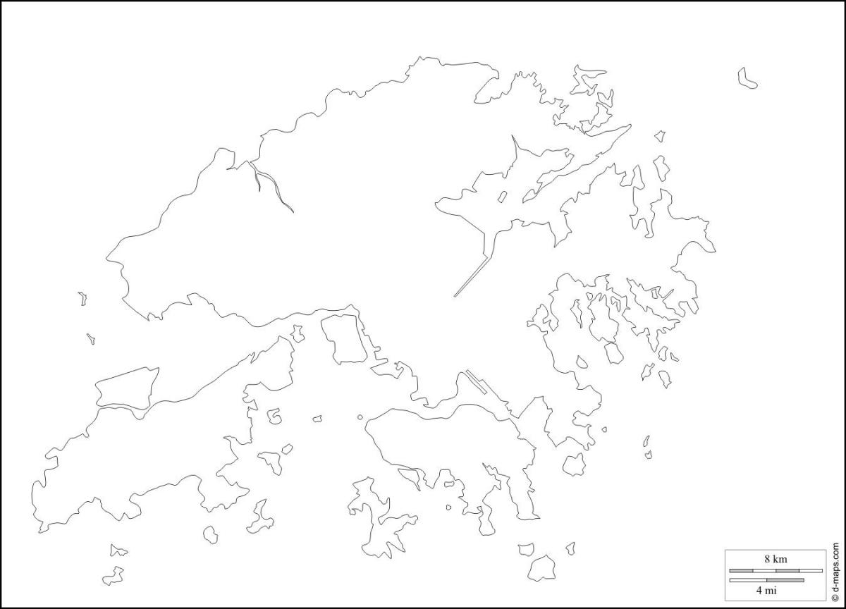 Hong Kong arată hartă contur