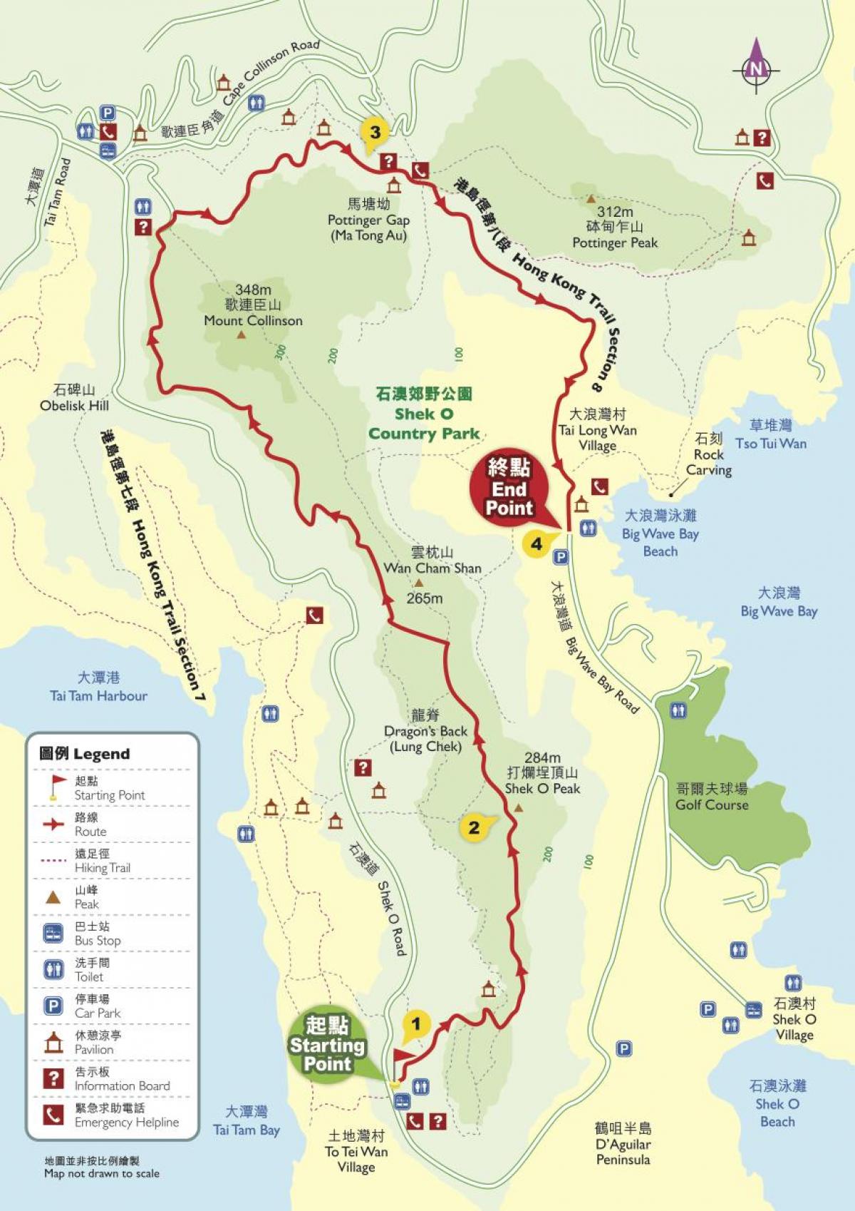 drumeții harta Hong Kong