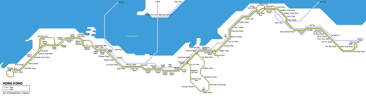 tramvai harta Hong Kong