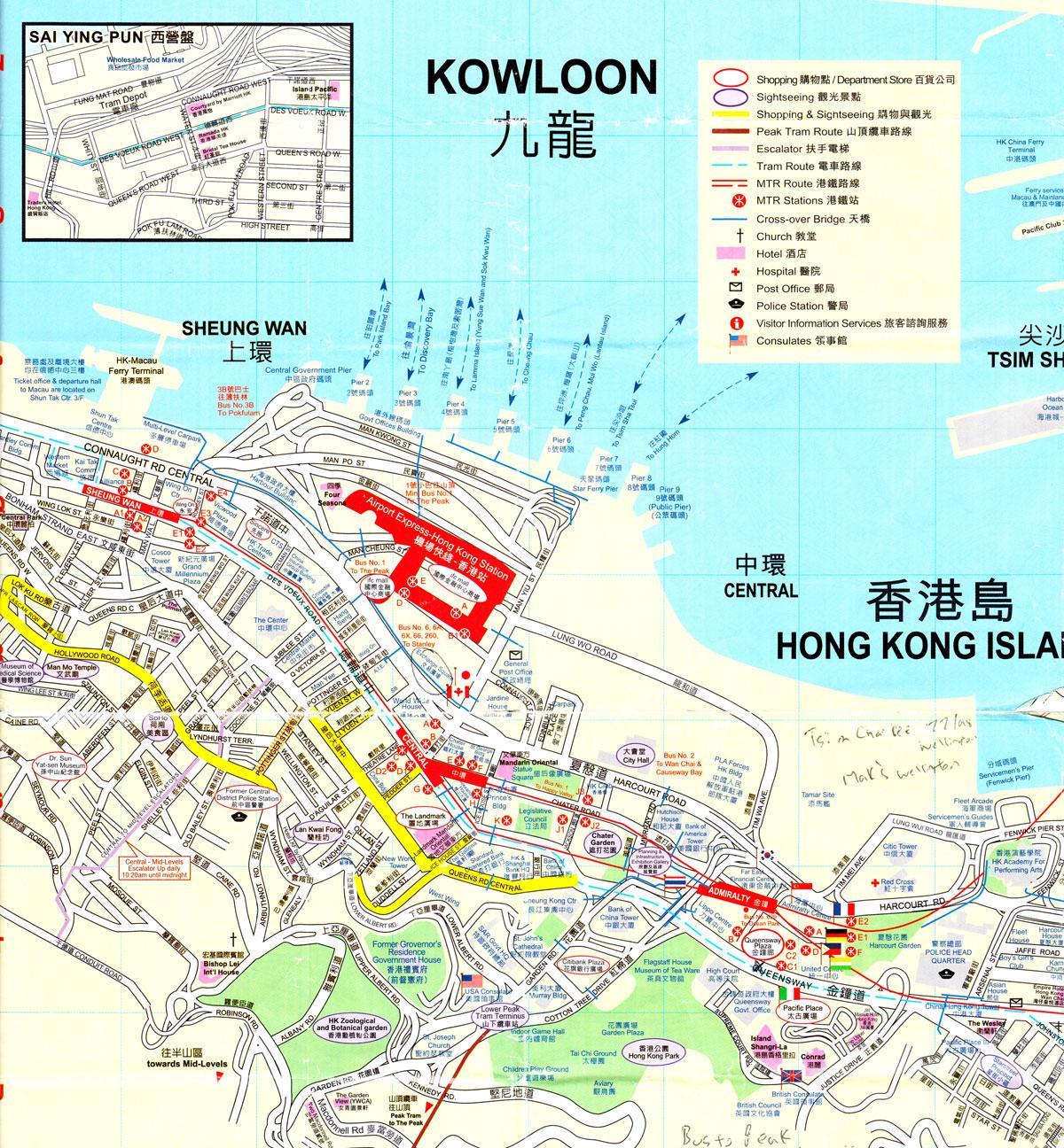 portul din Hong Kong arată hartă