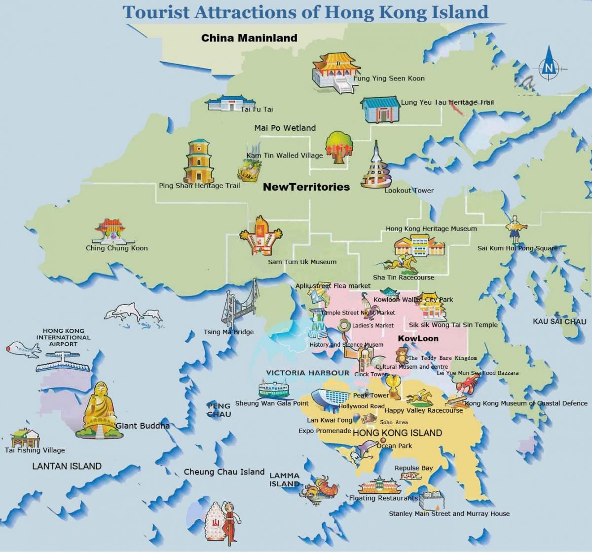 vârf Hong Kong arată hartă