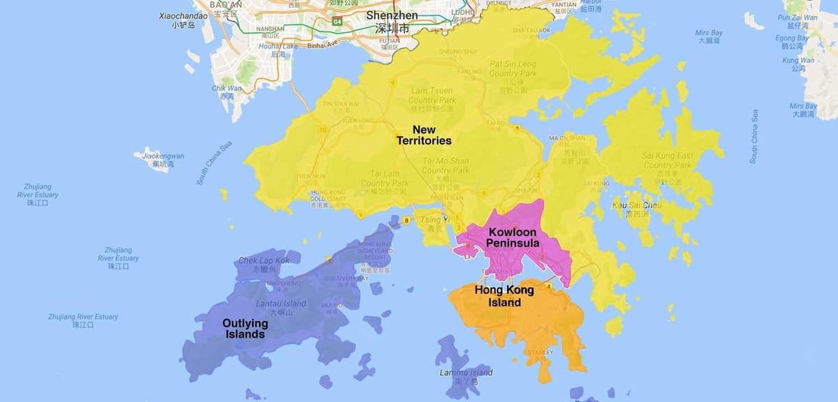 harta Hong Kong zona