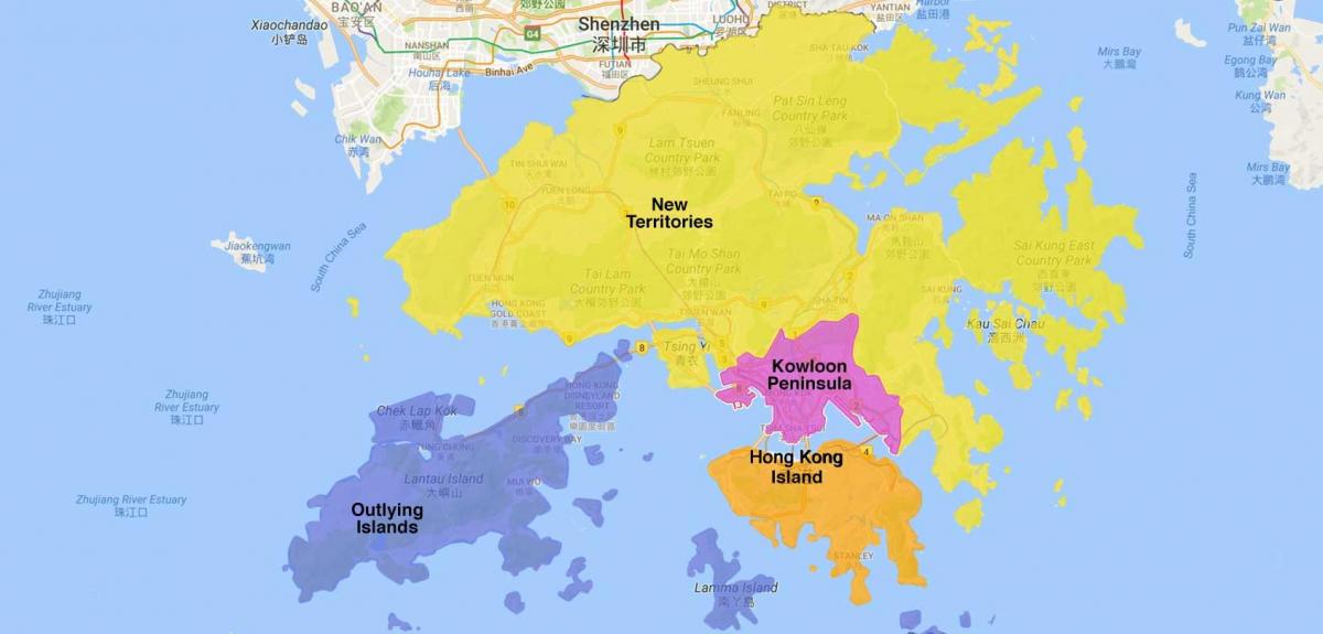 harta Hong Kong zona