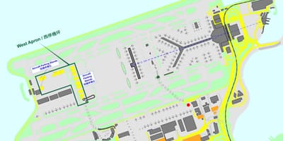 Aeroportul internațional Hong Kong arată hartă