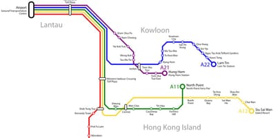 Hong Kong harta rutelor de autobuz